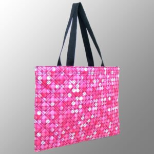 quilted canvas tote shopping bag