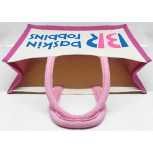 printed shopping bag made from canvas and jute fabric