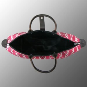 Printed Jute Bag with Leather Handles